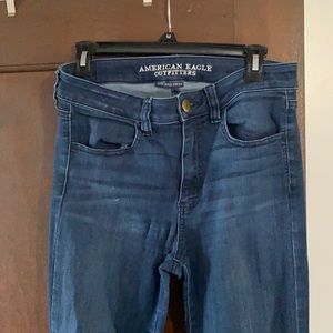 AE super super stretch dark blue jeans